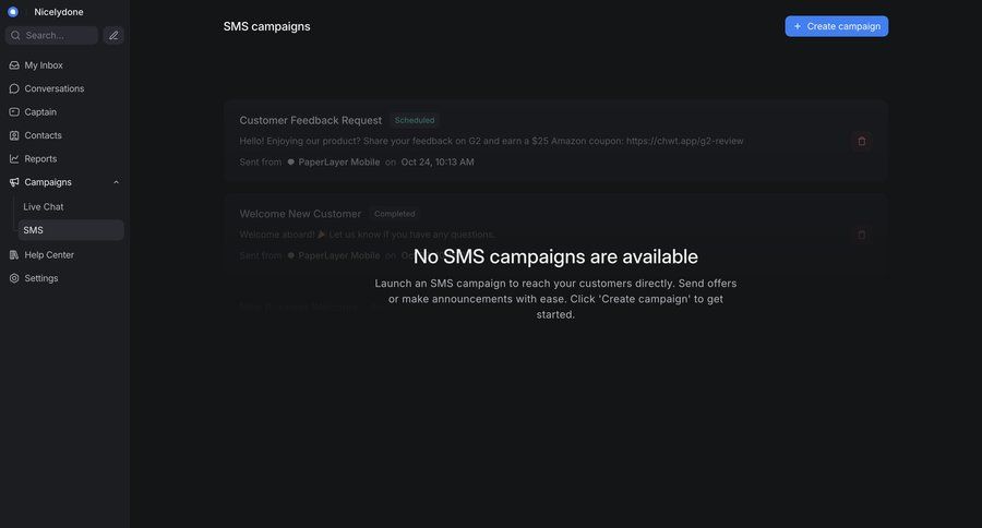 Chatwoot
			 sidebar navigation marketing automation customer communication ui page example