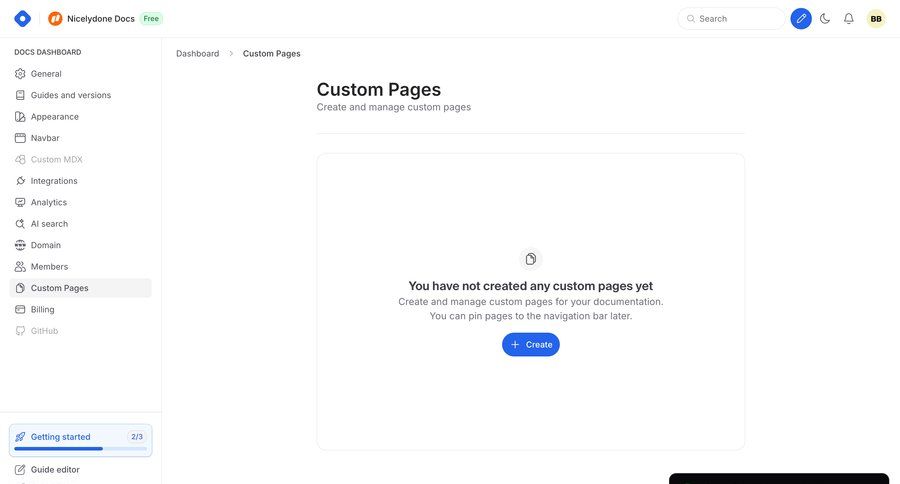 Hashnode
			 content management dashboard empty state message dashboard notification sidebar create doc documentation docs progress bar toast notification version control ui page example