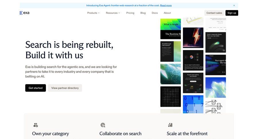 Exa
			landing page partner program & affiliation api integration ui page example