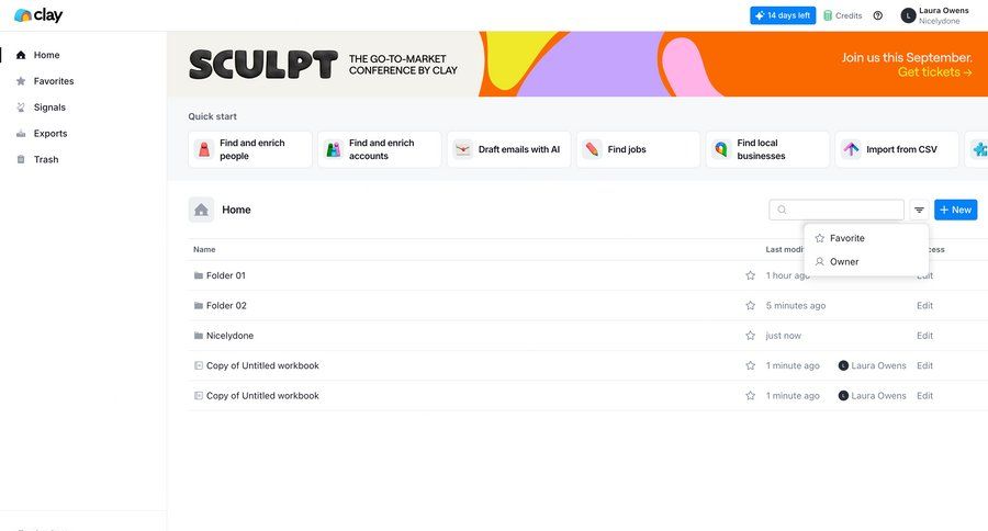 Clay
			 data management grid file management file organization file list screen navigation sidebar menu table ui page example