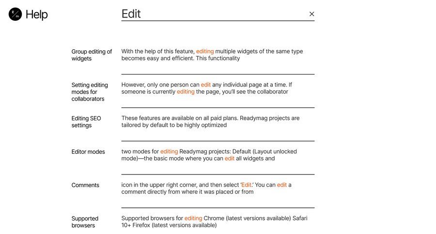 Readymag
			 location map quick actions marketing website design profile page check out map view edit mode comment mode ui page example