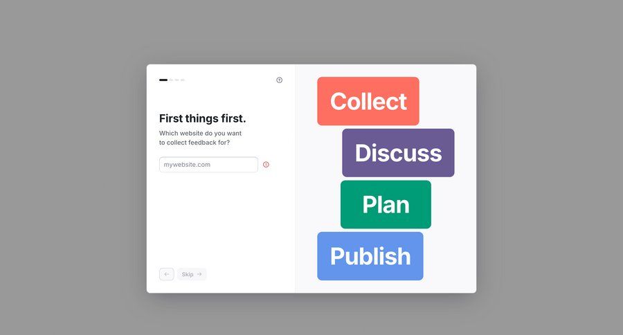 UserJot
			home onboarding form information state onboarding form feedback collection setup ui page example