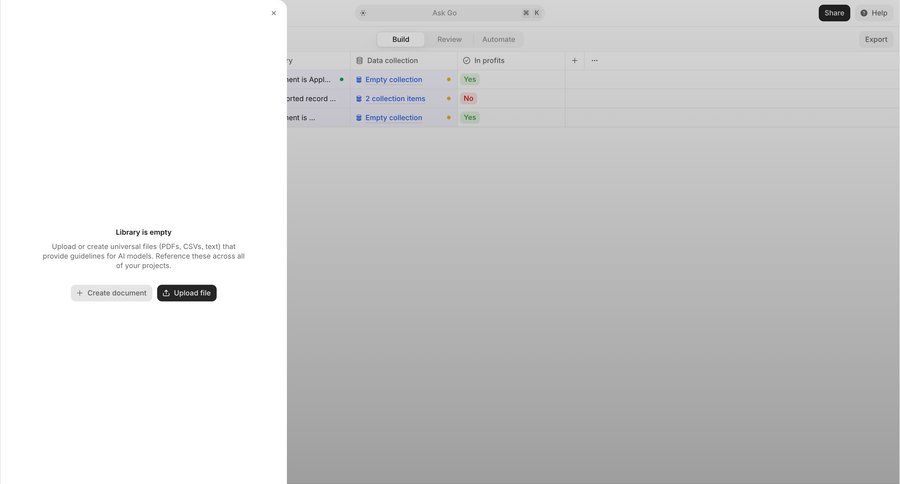 V7
			 data management file upload file management document creation file upload modal empty state message blank state void blank non-ideal state empty page prompt create upload file table ui page example