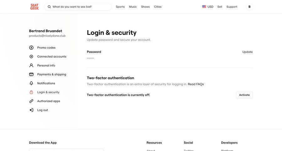 SeatGeek
			 settings sidebar navigation account management form user settings account security password management sidebar security enterprise settings mfa ui page example