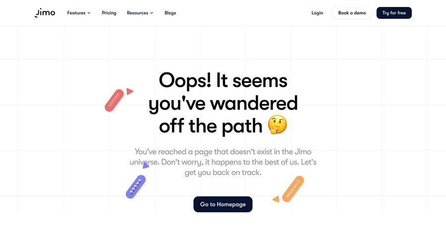 Jimo
			 newsletter signup page not found not found lost ui page example
