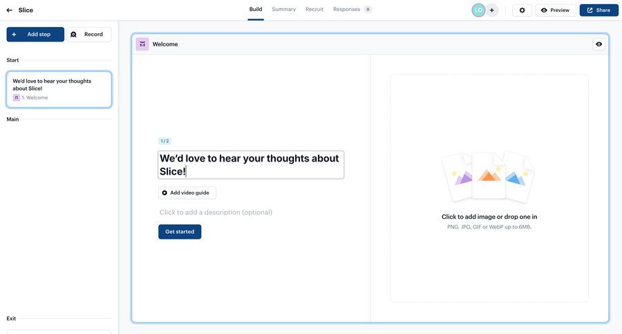Ballpark
			 configuration user research editor file upload feedback collection drag and drop upload image form building tutorial setup on boarding upload media guided tour modern sharing ui page example