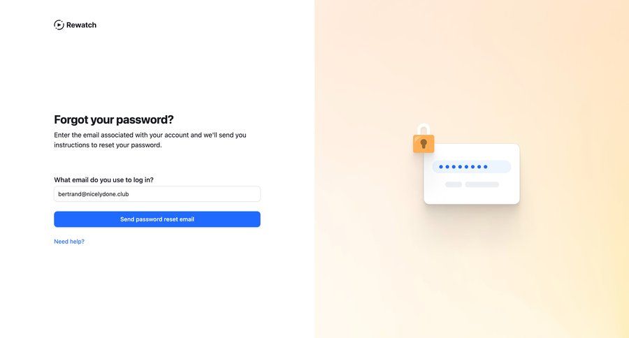 Rewatch
				password reset page example