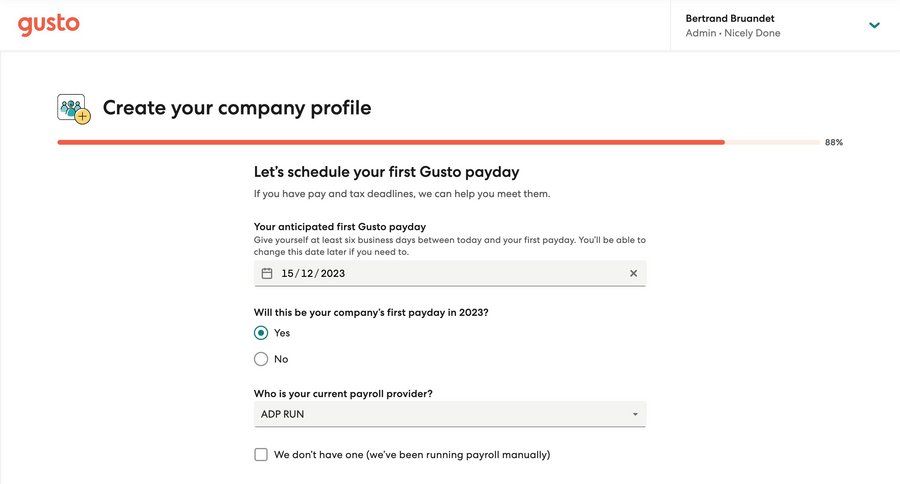 Gusto
			       ux ui design