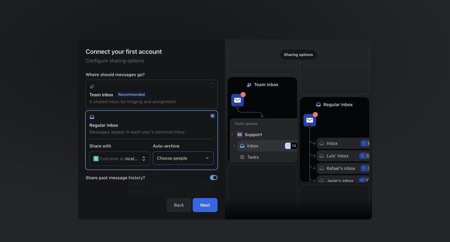 Missive
				onboarding ui page example