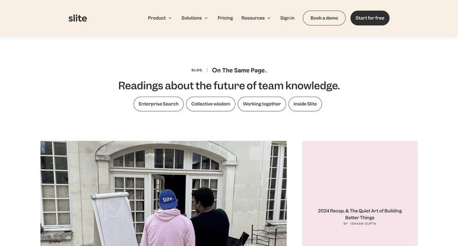 Slite
			 newsletter signup ui page example