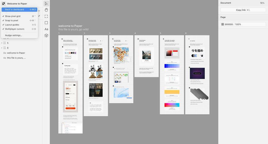 Paper
			 keyboard shortcuts ui page example