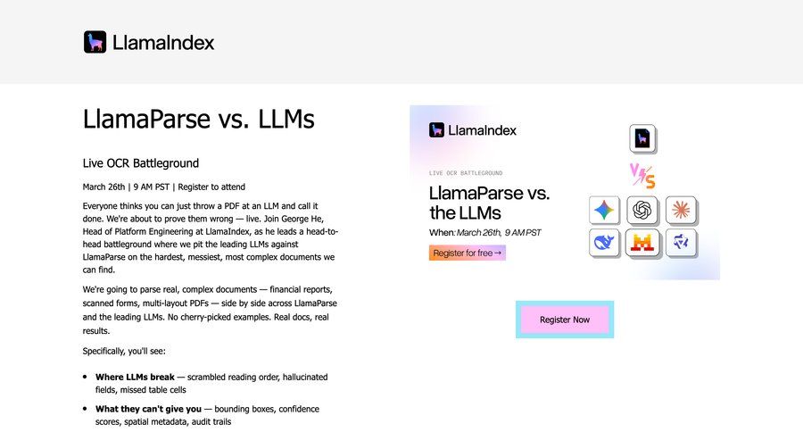 Llamaindex
				webinars ui page example