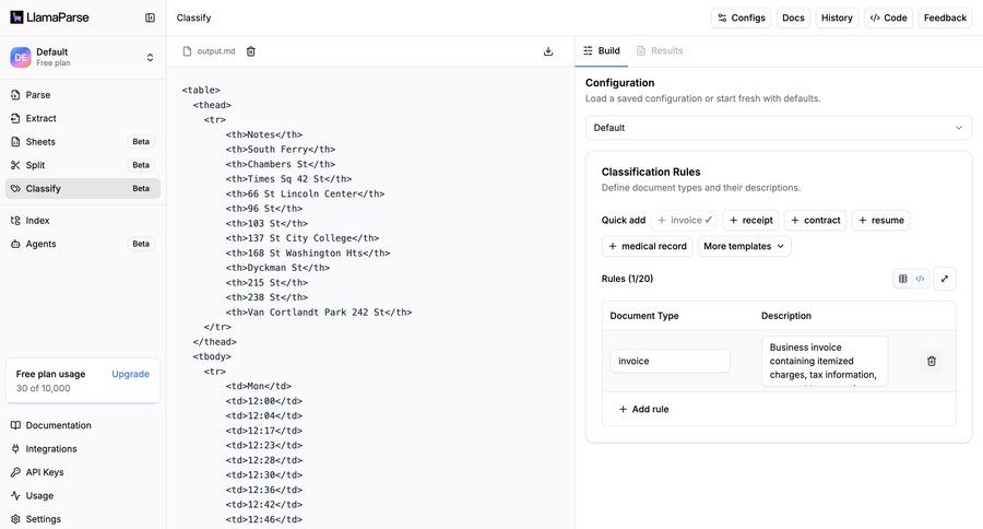 Llamaindex
			 workflow configuration markdown editor ui page example