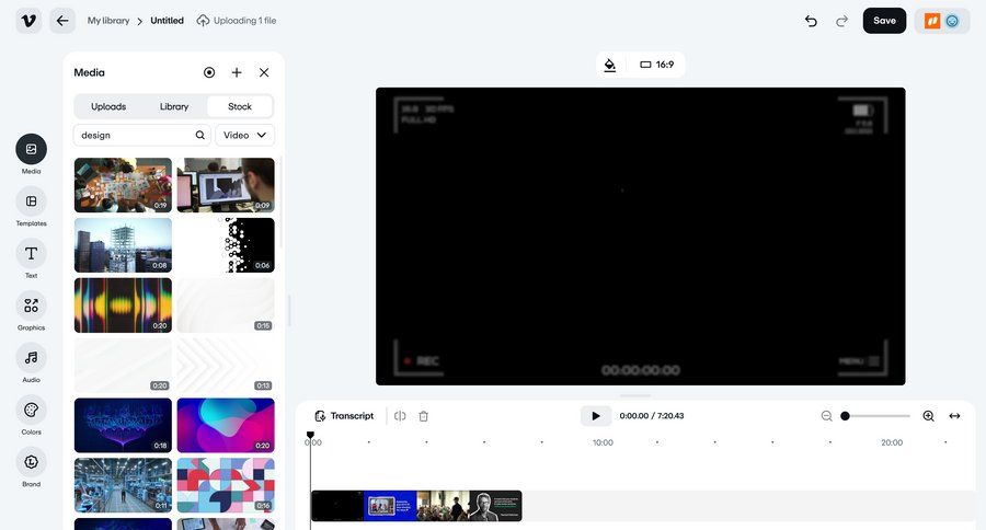 Vimeo
			content editor player timeline grid editor full-screen layout video player menu ui page example