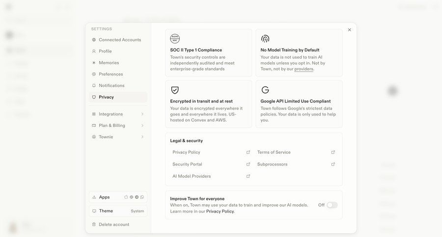 Town
			 minimalist design sidebar settings security data management sidebar navigation account management privacy settings artificial intelligence settings modal detail view security compliance ui page example