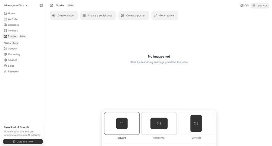 Durable
				empty state ui page example