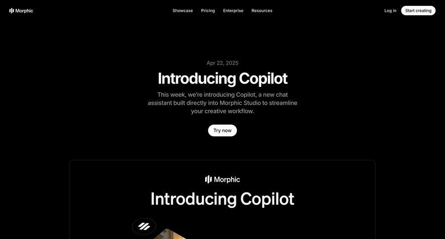 Morphic
			 changelog blog post product update ui page example