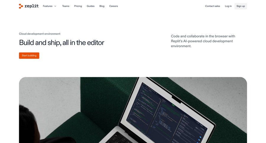 Replit
			 features alternatives command k ui page example
