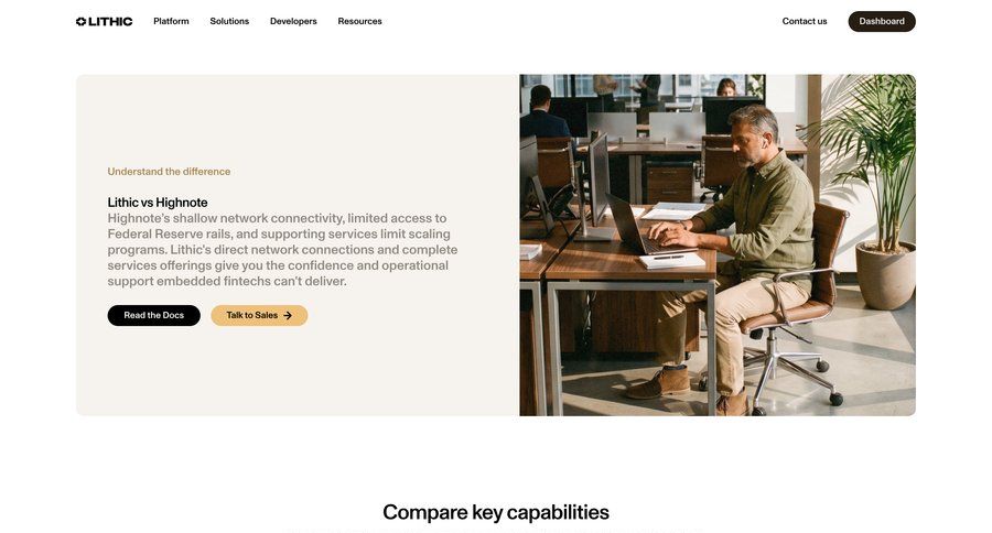 Lithic
			 b2b marketing ui page example