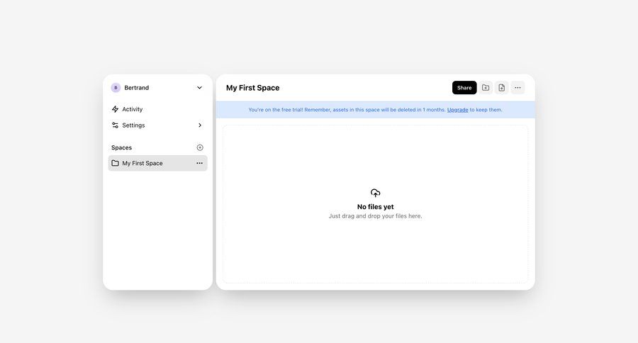 Shuttle
			 dashboard sidebar navigation account management grid onboarding account settings file upload file management upload image empty state message empty state illustration sidebar blank state void blank non-ideal state empty page prompt menu file uploader upload file upload media upload documents media assets file picker avatar upload ui page example