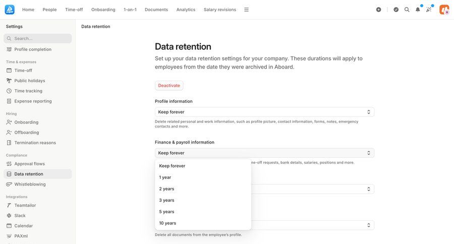 Aboard
			 configuration ui page example