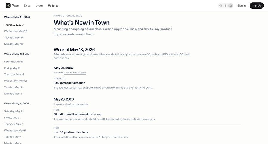 Town
			 timeline view ui page example