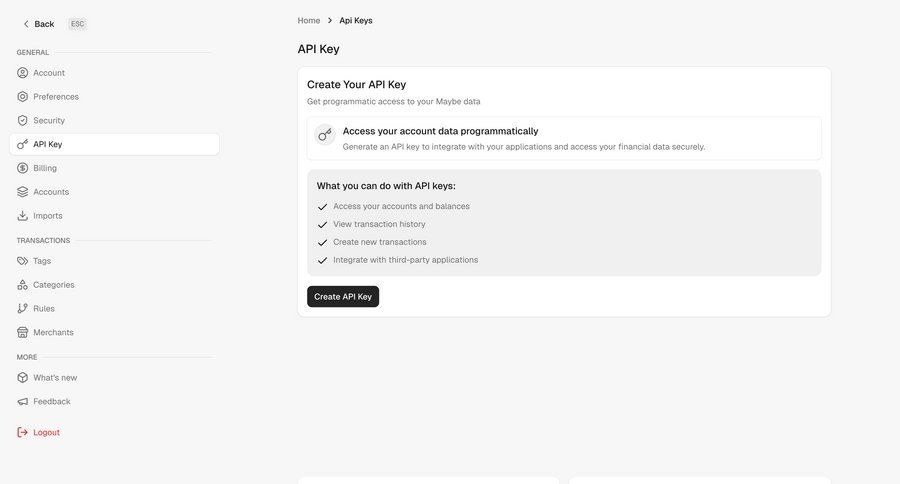 Maybe Finance
				settings ui page example