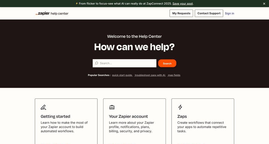 Zapier
				search ui page example