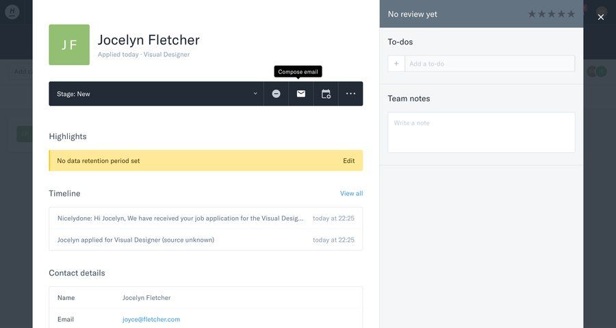 Homerun
			 compose email sidebar tip ui page example