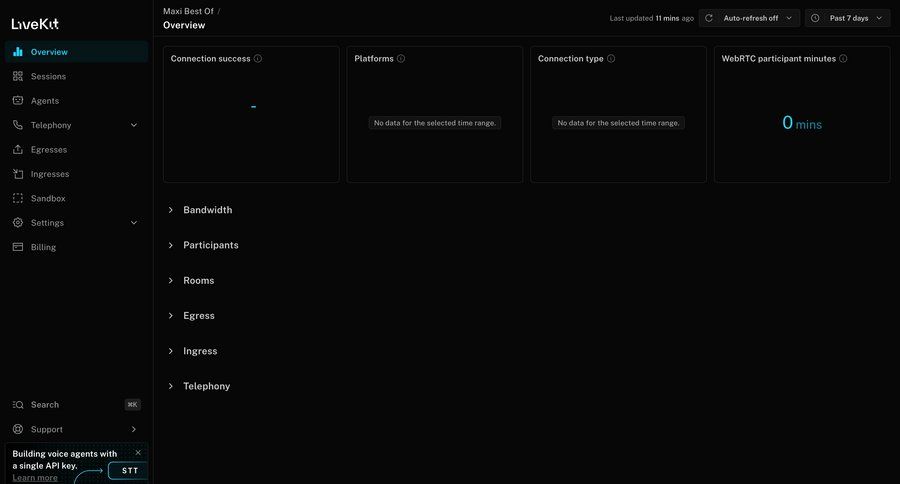 Livekit
				settings ui page example