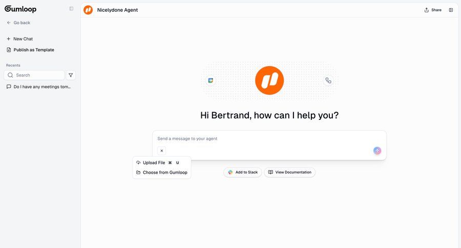 Gumloop
			 conversational ui chat interface bot builder ui page example
