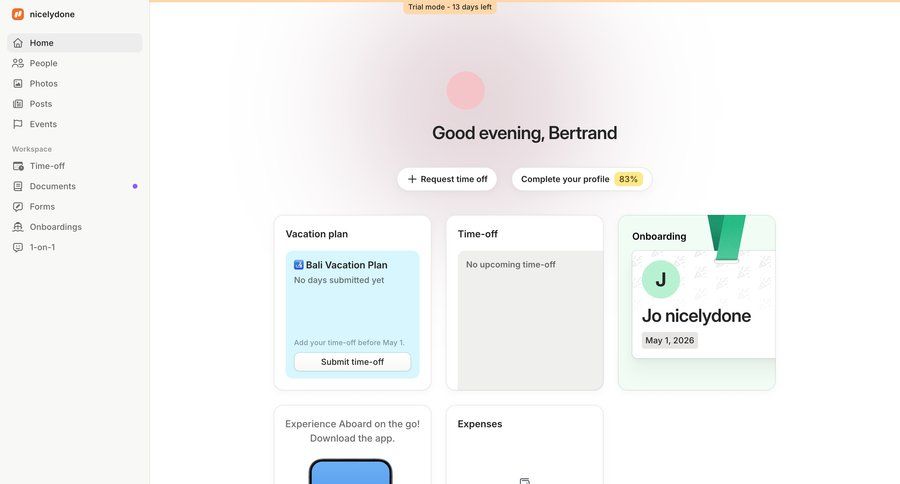 Aboard
			 trial banner ui page example