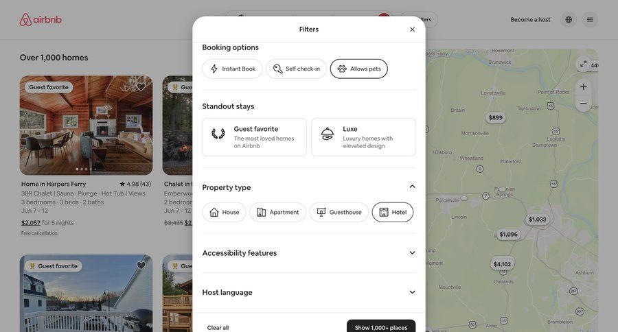 Airbnb
			list detail page collection filters search filters ui page example