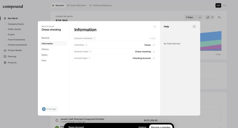 Compound
				modal & popover page example