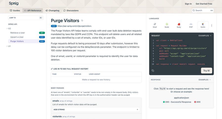 Sprig
			 bulk delete doc documentation changelog not found docs page not found ui page example