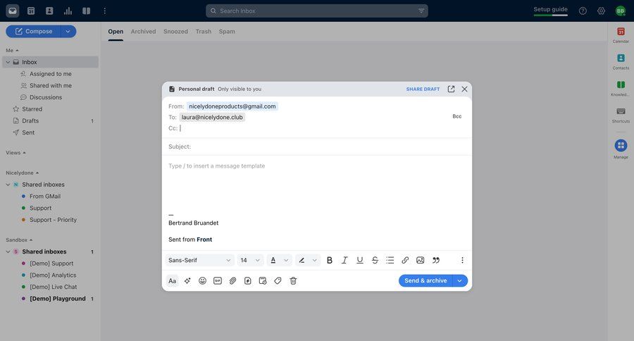 Front
			 form attachment email compose email task communication communication chat messages ui page example