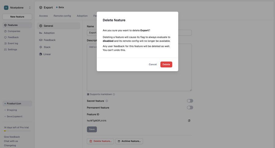 Reflag
			settings modal & popover delete confirmation data management confirmation cancel deletion confirmation message ui page example