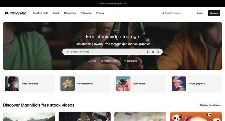 Magnific
			 video editor ui page example