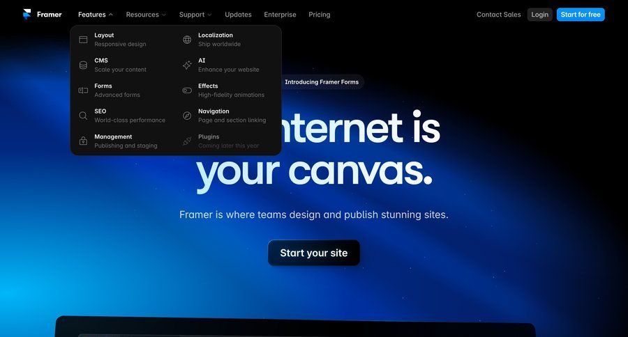 Framer
			 coming soon homepage marketing website design enterprise localization ui page example