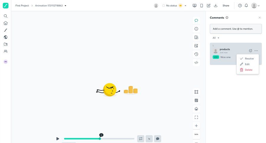 Lottie
			 collaboration design project collaboration dropdown filters sidebar menu review ui page example