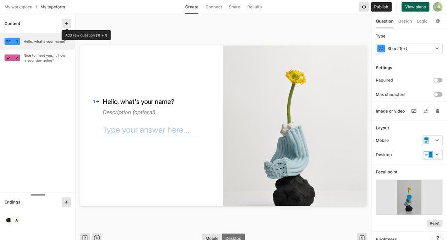 Typeform
			      ux ui design