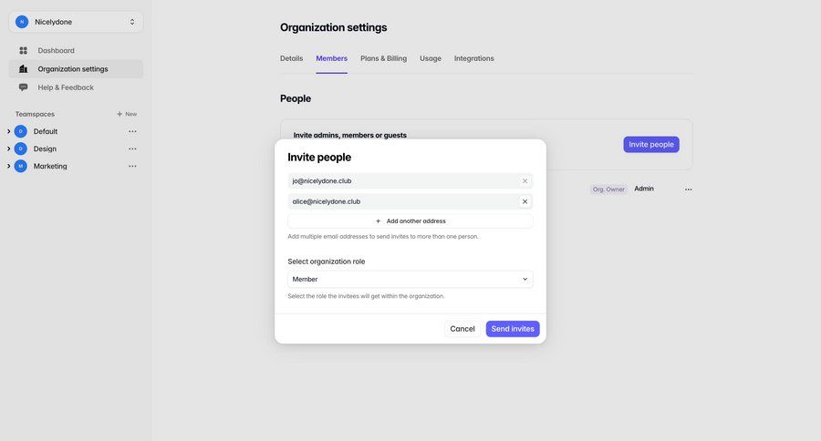 Tabular
			 onboarding settings form user management loading user invitation ui page example