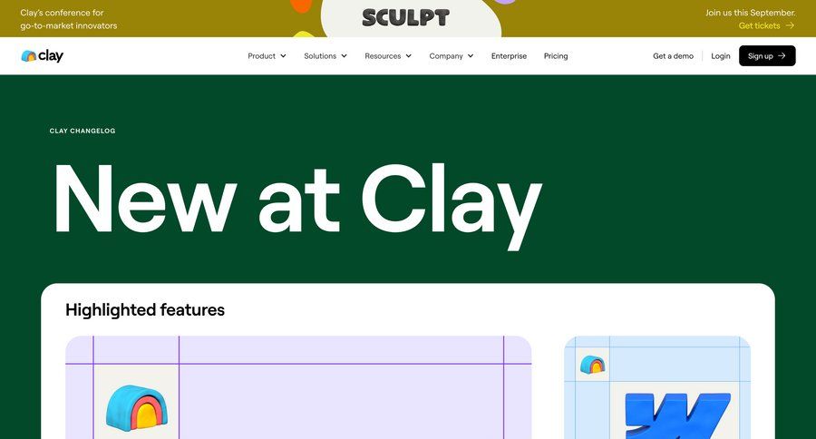 Clay
				changelog ui page example