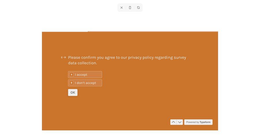 Typeform
				onboarding ui page example