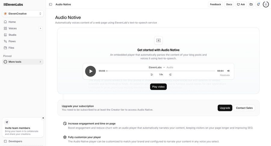 Elevenlabs
			 paywall saas pricing ui page example