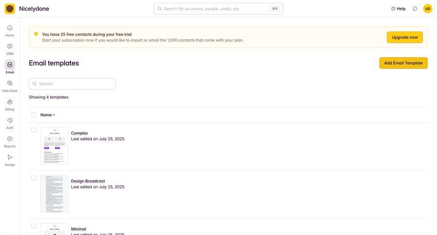Outseta
			 sidebar navigation template library email ui page example