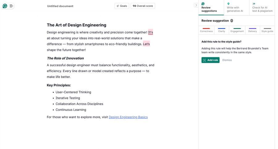 Grammarly
				detail page ui page example