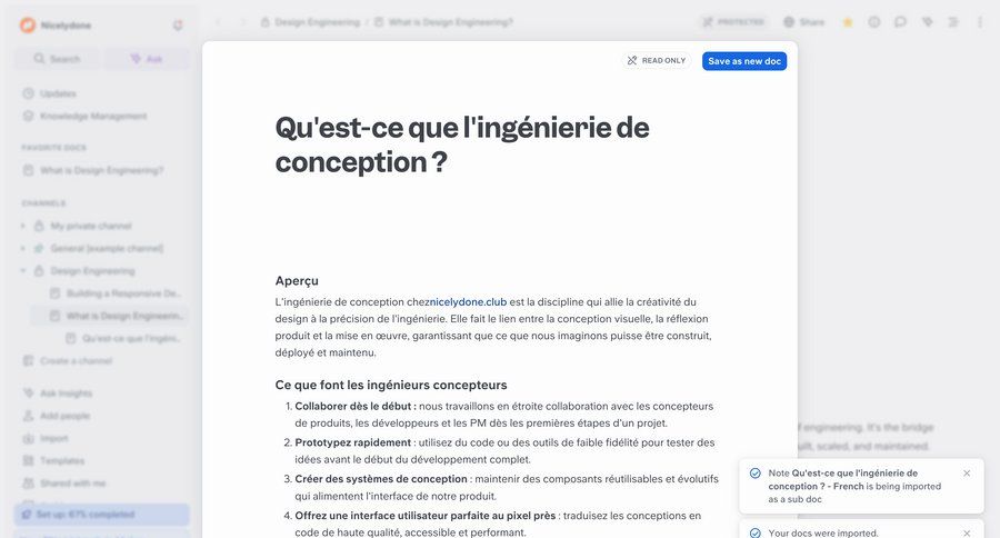 Slite
			import detail page modal & popover article documentation collaboration design knowledge management ui page example