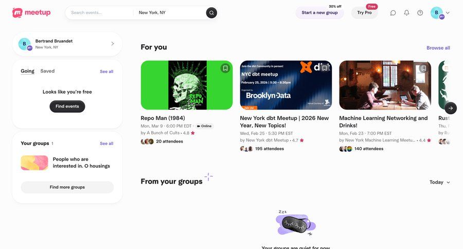 Meetup
				empty state ui page example