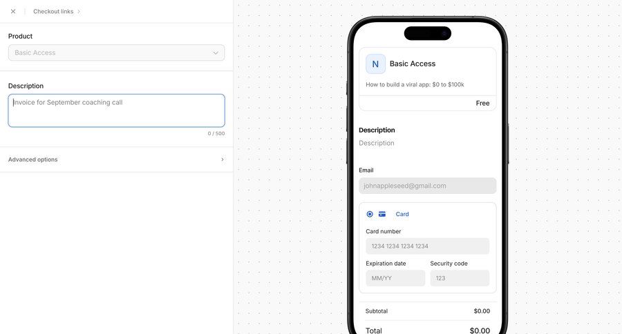 Whop
				checkout ui page example